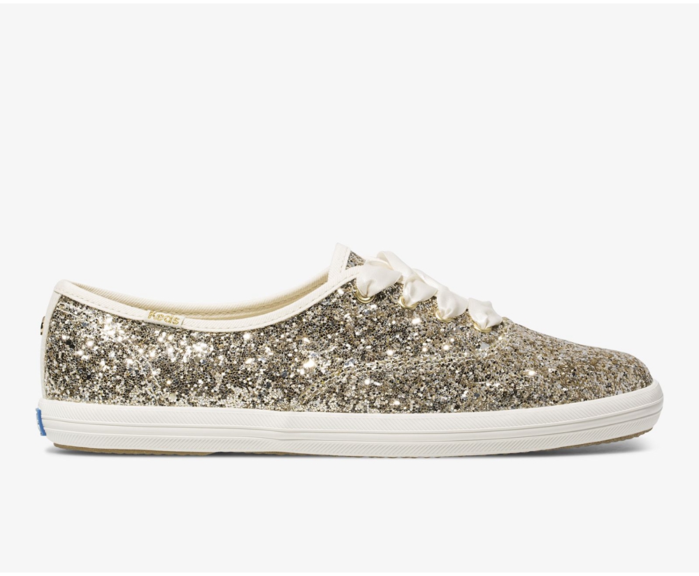 Tenis Keds Mujer Dorados - Kate Spade New York Champion Glitter - 8031-QNAOW